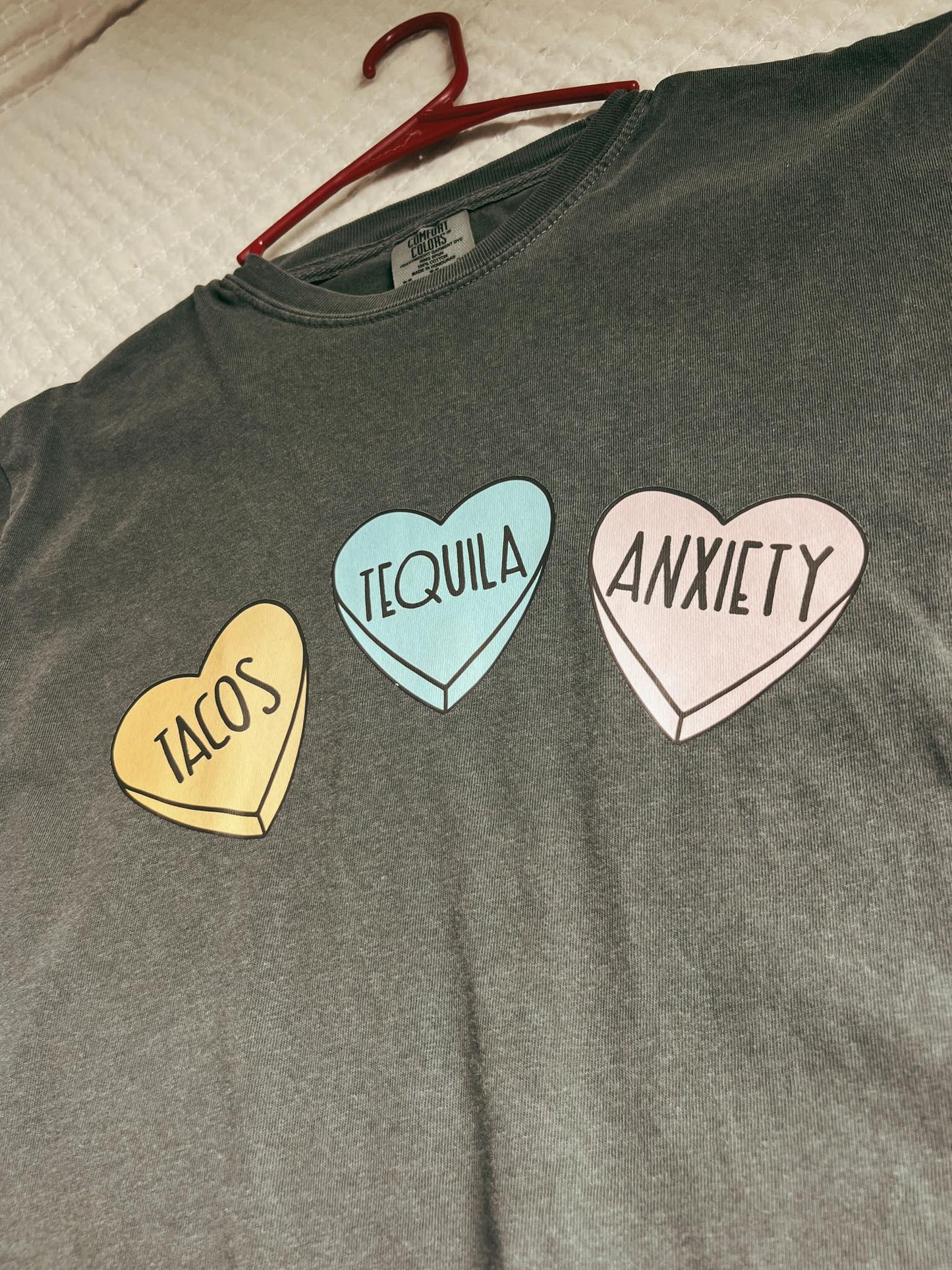 Tacos, Tequila, Anxiety Cropped Tee